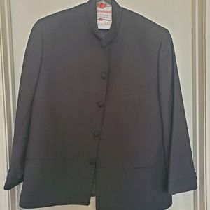 A Black 2 piece Clergy Suit with Mandarin Collar